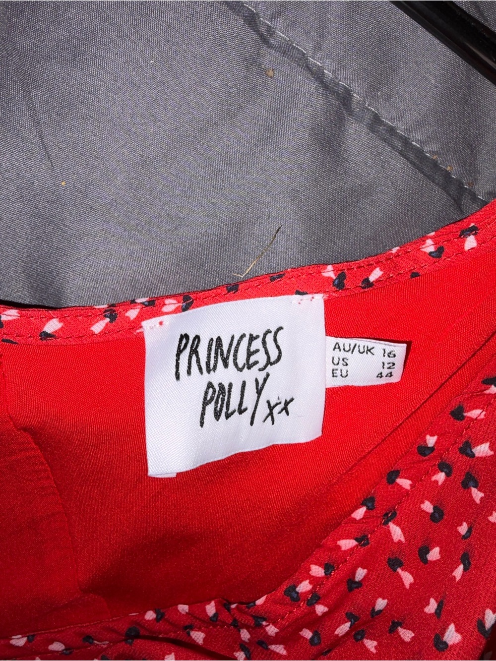 Princess Polly Red Heart Print Sleeveless Mini Dress Size 12 - Picture 3 of 6